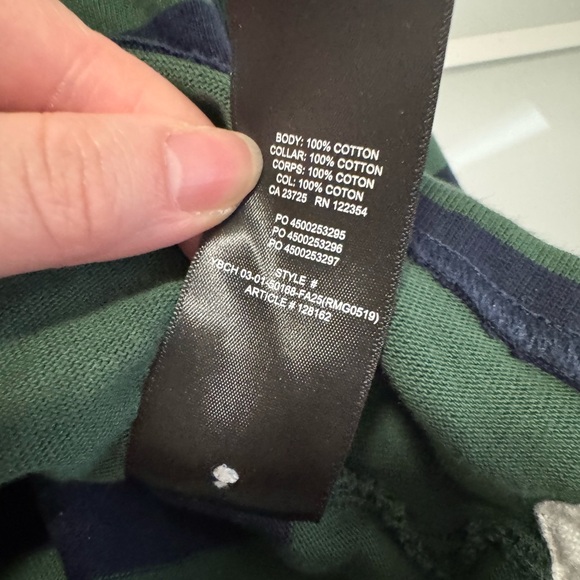 Aritzia cropped rugby polo shirt GREEN AND NAVY size M oversized - Picture 7 of 7